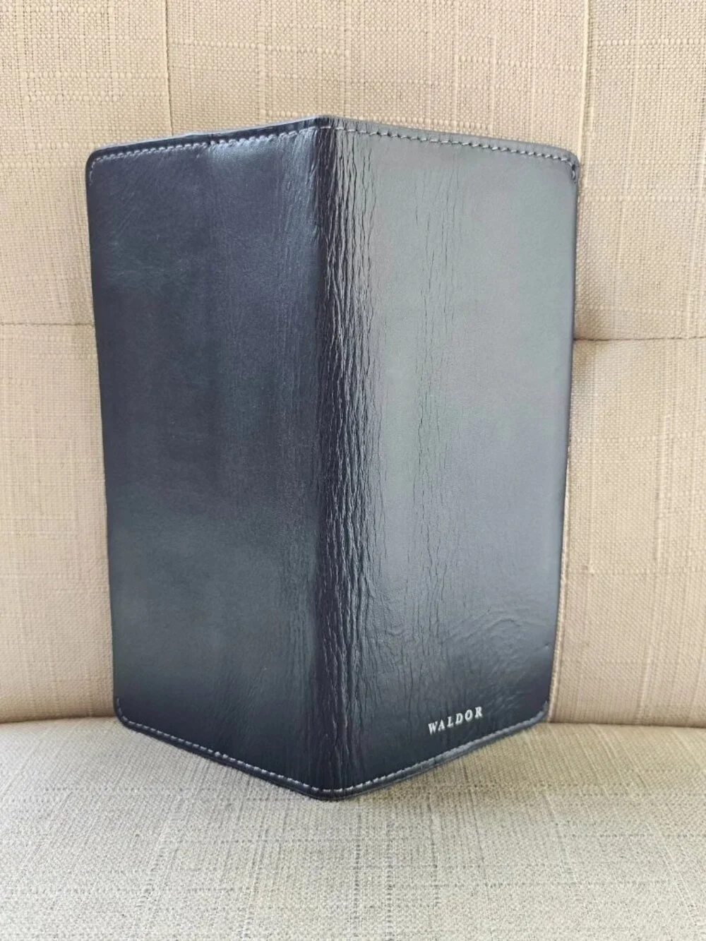 Waldor Long Wallet Slim Genuine Leather Magnet Dark Blue Card Holder Bifold